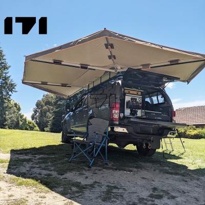 China UV-Resistant Led Tent 270 Car Side Tent With Side Walls Car Family Camp Car 270 Tent Walls Free Moving Standing for sale