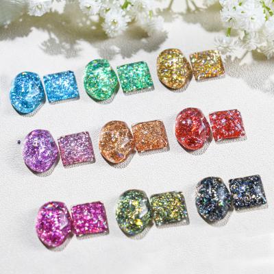 China Nail Art Products 2022 New 12 Colors Nail Aurora Glitters Sequins Chameleon Wholesale UV Solid Powder For Nail Dye for sale