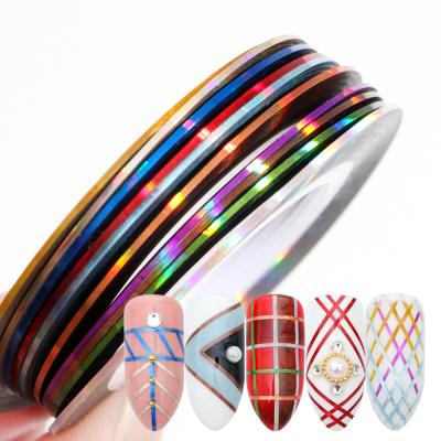 China Line 2022 New Nail Art Nail Striping Flash Line Nail Art Stickers Accessories DIY Nail Decoration Beauty Laser Stripe Stripe for sale