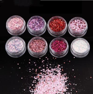 China 2018 New Next Next 8colors Nail Confetti Plastic Hexagon Shape Nail Glitter For Nail Art Beauty for sale