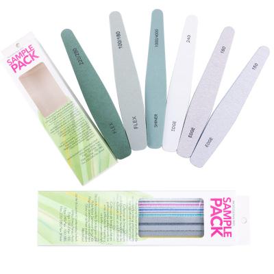 China Nail Tools 6 Pieces of Custom Nail Files High Elastic Sponge Nail Files Set Disposable Nail Files for sale