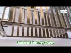 16 20 30 tier stainless steel metal tray trolley for bakery food
