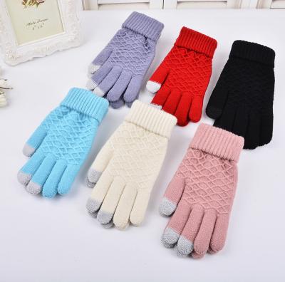 China Amazon winter touch hot selling gloves knitted touchscreen winter gloves wholesale touch screen for sale