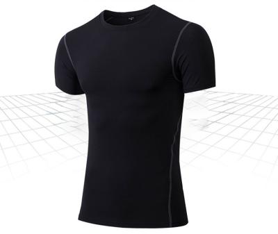 China 2021 Men's Shortsleeve Antibacterial Tight Training Tops Fitness Quick Dry T-shirt for sale