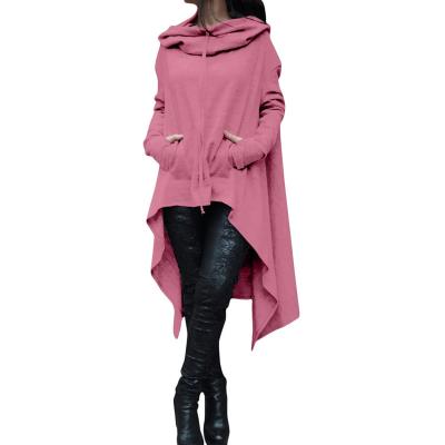 China Anti-pilling 2022 new European and American long solid color hoodie women for sale