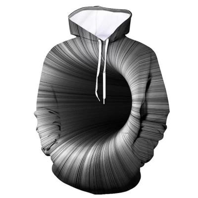 China Men's Anti-Shrink Autumn Winter Hooded Street Long Sleeve 3D Print Plus Size Hooded Casual Tops White Men's Oversized Hoodies for sale