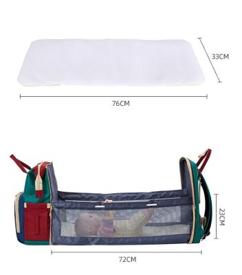 China Baby Breathable Waterproof Foldable Diapers Bag Backpack Crib Mother Baby Bags Mummy Travel Crib Diaper Bags for sale