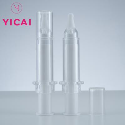 China Personal Care OEM Gel Syringe Shaped Syringe Cream Serum Airless Cosmetic Bottle 5ml 10ml 15ml 20ml for sale