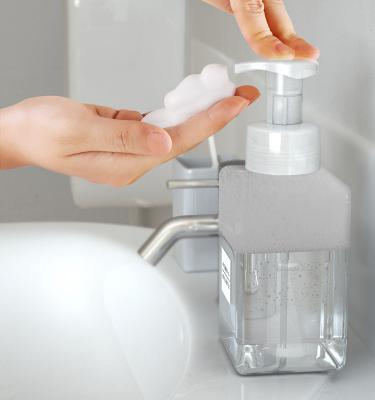 China Personal Care PETG Clear Cosmetic Square Hand Soap Foam Pump Bottle 250ml 450ml 600ml for sale