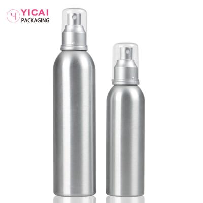 China Custom Logo Empty 30ml/50ml/80ml/100ml/120ml/150ml/250ml Personal Care Lotion And Toner Fine Mist Pump Aluminum Bottles for sale