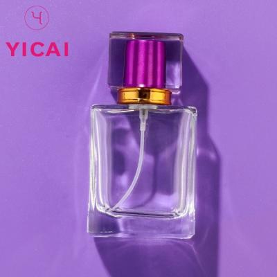 China High Quality Personal Care Perfume 30ml 50ml Purple Square Glass Spray Bottle for sale