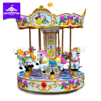 China FRP & steel 6 seats small amusement ride kids carousel for sale for sale