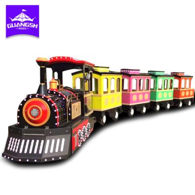 China metal kiddie amusement park battery operated trackless train for sale