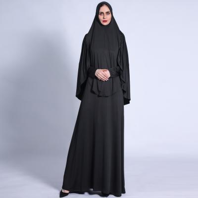 China Modest Muslimah Styling Hot Sales Clothing Designs dubairound black collar robe abaya the latest muslim ethnic micro abaya for sale