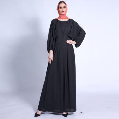 China Two Layers Chiffon With Solid Color Three-Dimensional Muslim Women Long Dress Middle East Lace Embroidery Woolen Islamic Clothing Abaya Dress for sale