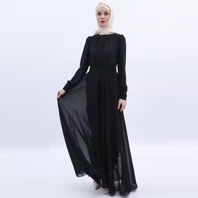 China Middle East Clothing Dubai Jibab Dress Black Big Edge Muslim Dress Women Super Chiffon Islamic Dress for sale