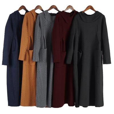 China Knit Abaya 2019 Wholesale Winter 5 Colors Plus Size Girls Dress Loose Knit Moroccan Hooded Abaya For Sale for sale