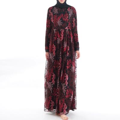 China summer luxury cheap price 3D embroidery floral turkish muslim dress for women Y025 for sale