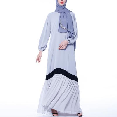 China Fashion mixed high quality chiffon dress abaya dubai islamic dress matching 3 color loose abaya dress for sale