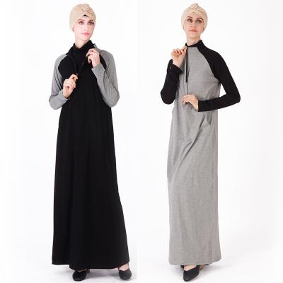 China New Design Loose Cotton Style Color Color Abaya Sports Matching Islamic Abaya For Muslim Woman for sale