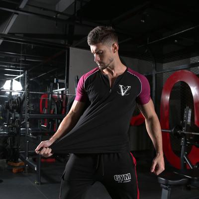 China Nylon Sustainable Fitness Fashion T-shirt Gym Logo Custom Men's T-Shirt for sale