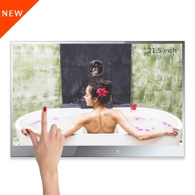 China New 21.5 Inch Touch Mirror Bathroom TV Soulaca TV Waterproof For European Sauna Bathroom Shower TV Included Android 9.0 Full 1080 HD Dolby for sale