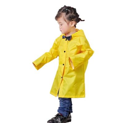 China Impermeable impermeable amarillo de los niños de la PU con el OEM respirable de la capilla disponible en venta