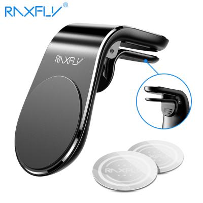 China RAXFLY Logo Universal Cellphone Accessories Car Magnetic Air Vent Car Mount Holder L Type Mobile Phone Mount for sale