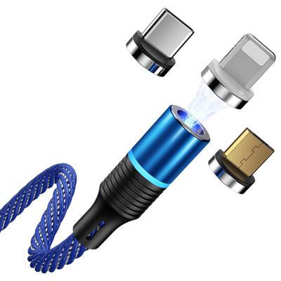 China Newer Speed ​​Cafele Fast Charging Design For IPhone Charger And Android 3 Fast Charging In 1 Magnetic USB Cable For Xiaomi Samsung Huawei for sale