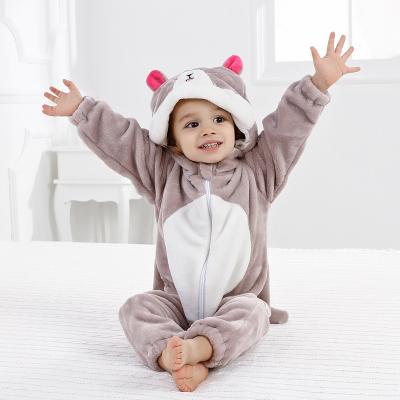 China Polyester/Flannel Newborn Animal Baby Rompers Cotton Baby Clothes Unisex Baby Clothes for sale