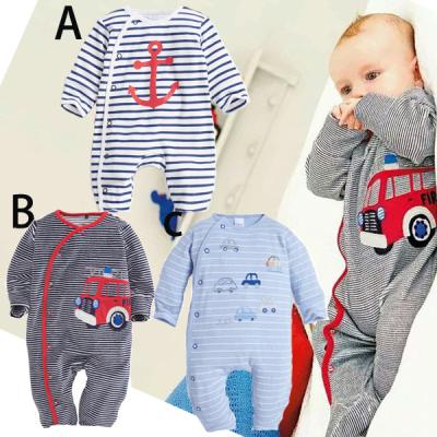 China P0255 Cute Long Sleeve Baby Clothes Baby Clothes Stripe Car Baby Rompers for sale