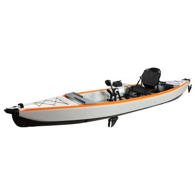 China China Factory Kayaking Orange Color Water 14 Feet Pedal Drive System Inflatable Fishing Kayak for sale