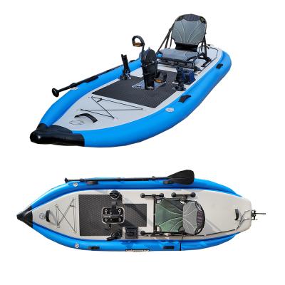 China Warter Sports 11ft Drop Point Inflatable Kayak Pedal Fishing Boat for sale