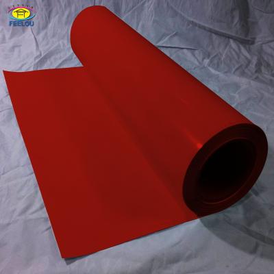 China Scarlet Color PU Heat Transfer Vinyl Washable Self Adhesive Easy Cut Film For Clothing for sale