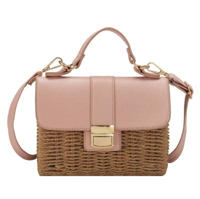 China 2021 Popular Pu+Polyester Spring And Straw Flowers Bags Trendy Fashion Autumn New Bags Women Small Handbags For Women for sale