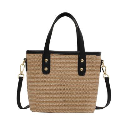 China Wholesale new beach bags factory straw bag bead woven korean version simple fashion beach bag wave chain bucket bag for sale