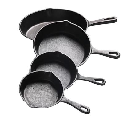 China Amazon Viable Hot Sale No Stick Cast Iron Frying Pan Cast Iron Cookware Set Cast Iron Skillet for sale