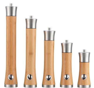 China Sustainable Manual Bamboo Pepper and Salt Mill for BBQ for sale