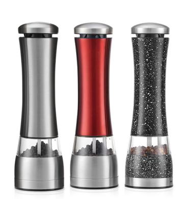 China Sustainable Electric Grinder Set Battery Operated Salt and Pepper Automatic Handed Salt Pepper Mill with Adjustable Funnel Coarseness for sale