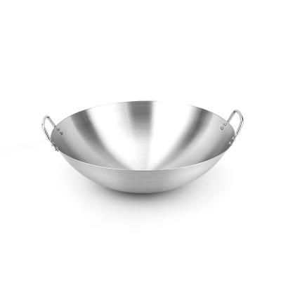 China No Coating Excellent Quality Professional Carbon Cooking Stainless Steel Wok Pan for sale