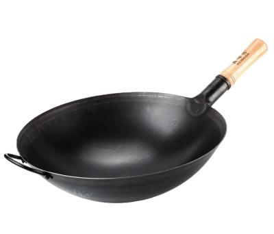 China Viable commercial fry pan for restaurant and school carbon steel wok from factory with cheap price chinese wok for sale