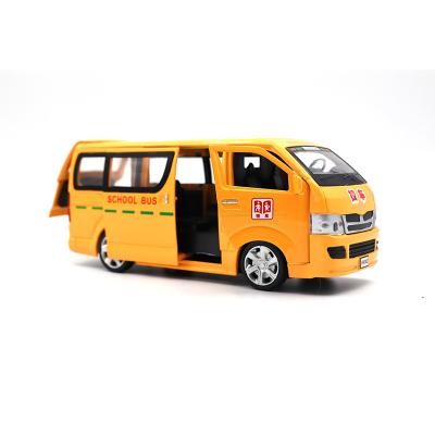 China Alloy Toy Cars Diecast Model Hot Selling Pull Back Light Alloy Sound School Bus Toy Vehicle Metal Toy Car For Children for sale