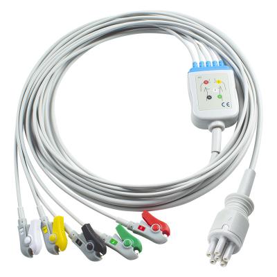 China For Omron > Colin Compatible Direct-Connect ECG Cable and leadwires  5Lead IEC Grabber for sale