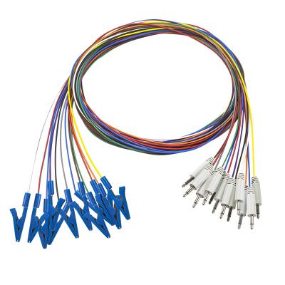 China 3.5 Mono Plug To Grabber Connector EEG Cap Cable For Seamless EEG Electrode Connection for sale