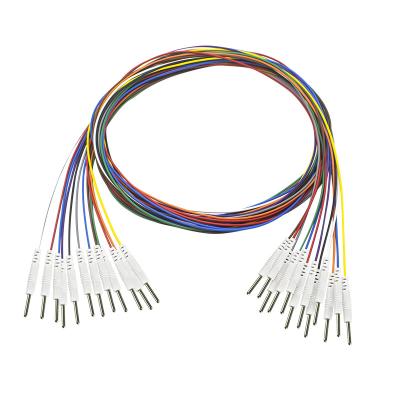 China Din 2.0 Plug to 2.0 mm Pin Type EEG Electrode Cable for EEG Cap Standard Length 1.5M for sale