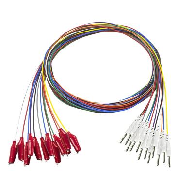 China EEG Din 2.0 Plug to Grabber EEG Cable Electrode Cap Cable with Soft Outer Shell for sale