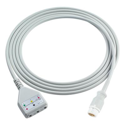 China PH 12Pin ECG Trunk Cable Phil-ips Din Style 3lead Cable 1.30M for sale