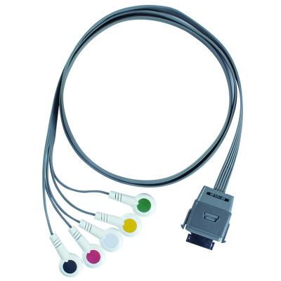 China TPU Edan 5Lead ECG Holter Cable IEC Snap Vida útil 24 meses para el instrumento biomédico en venta