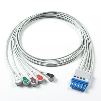 China Kompatible EKG-Leadwires für Datascope/Maquet/Getinge 5 Lead, Snap AHA zu verkaufen