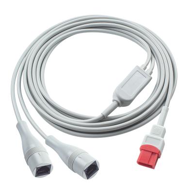 China Compatible for Spacelabs IBP Cable 10Pin to Double Abbott 3.5M for sale